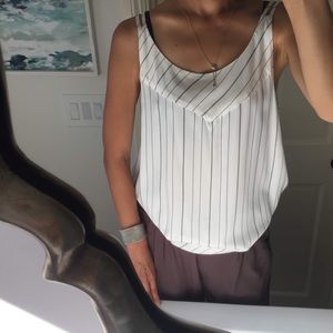 NWT White Striped Blouse Tank Top